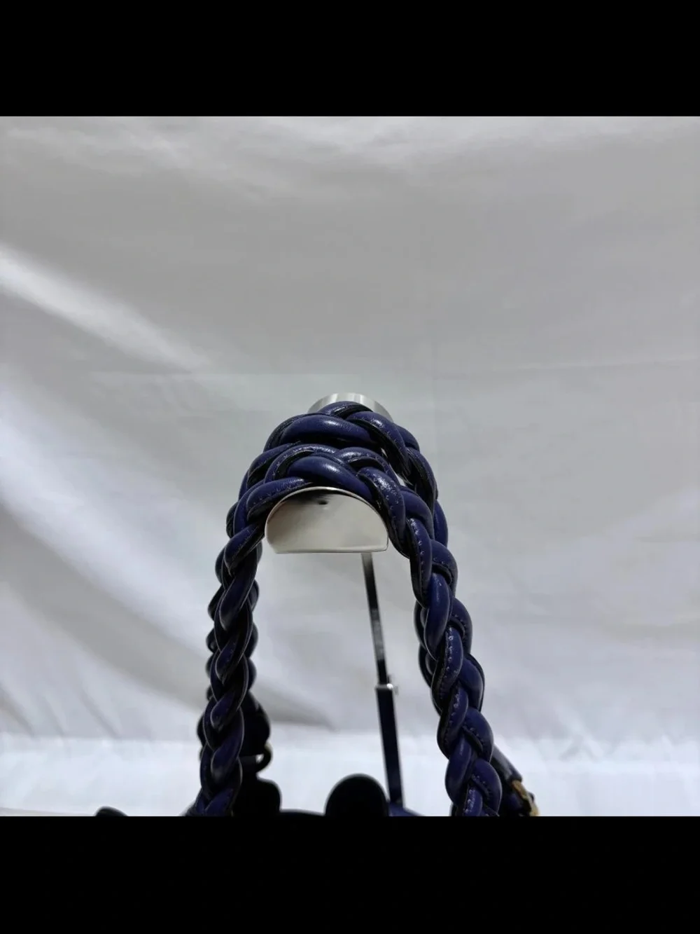 Mulberry Navy Leather Braided Handle Tote Bag
